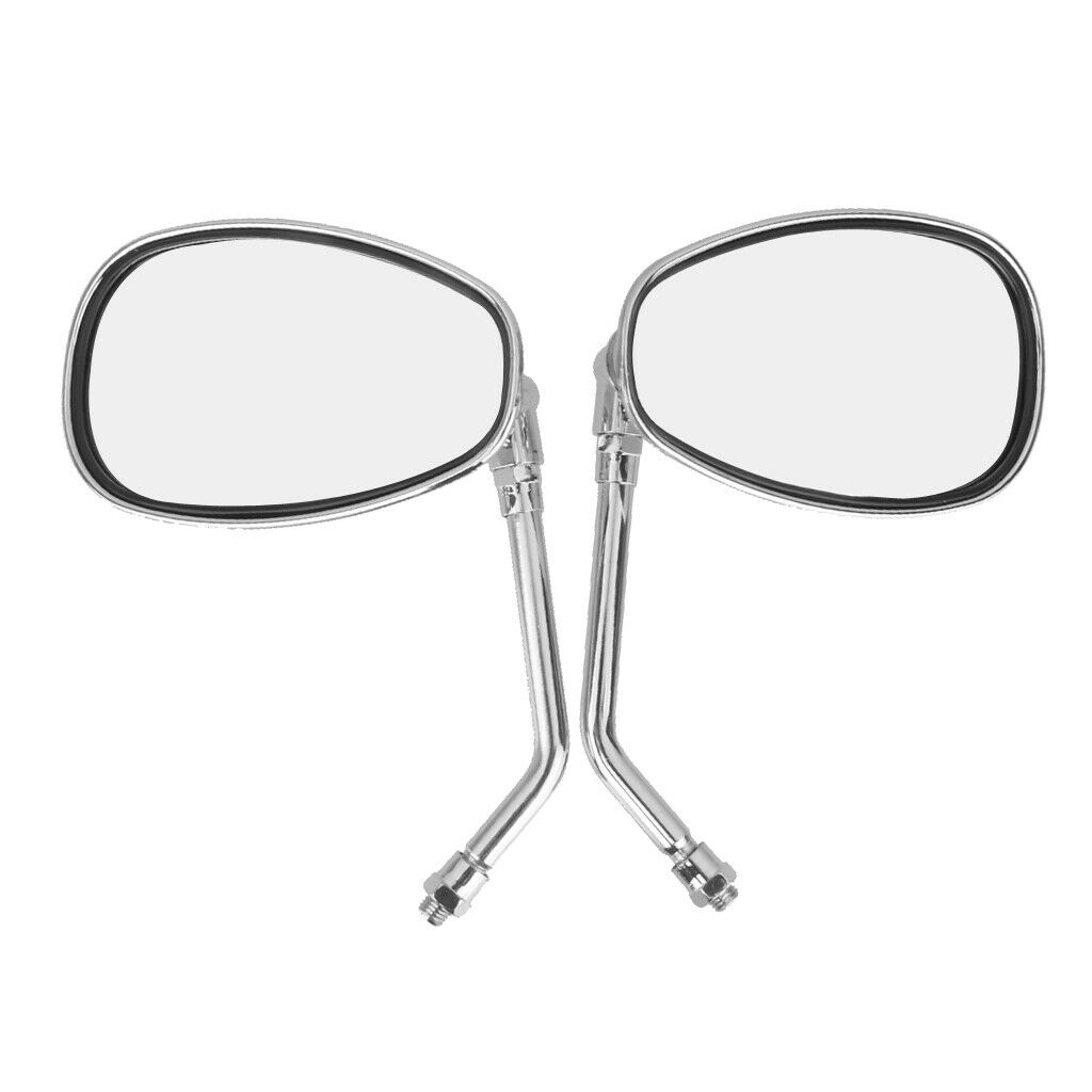1 Pair of Motorcycle Chrome Side Mirrors for Kawasaki Scooter