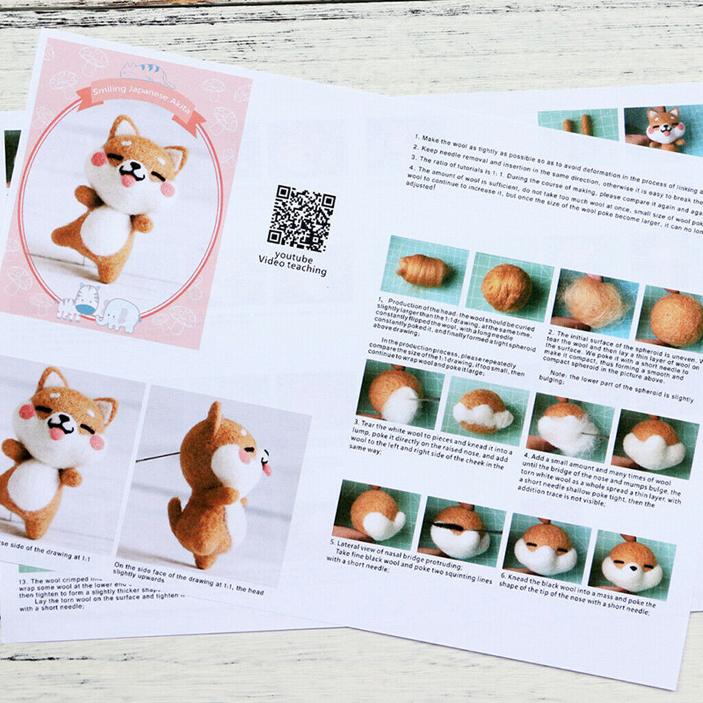 2 Pack Felt Craft Kits Roving Crafts Hand Craft Home Lovely Hamster & Dog