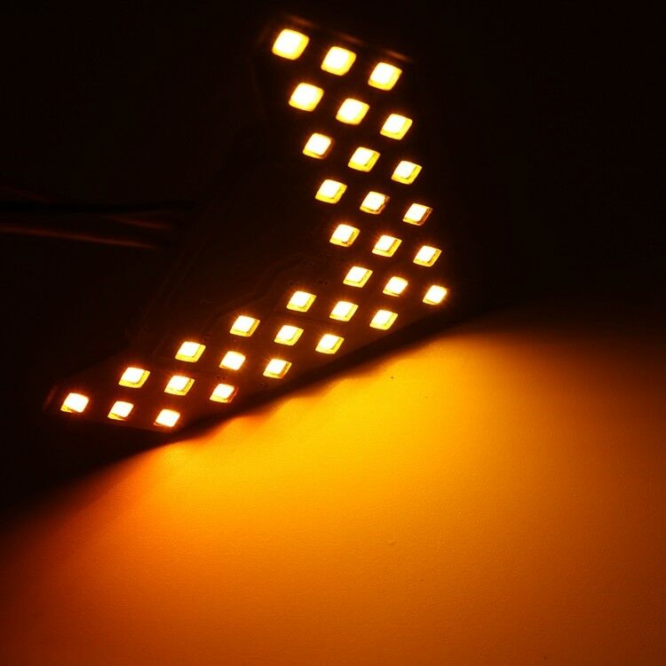 2Pcs Yellow 33-SMD Sequential LED Arrows for Car Side Mirror Turn Signal Lights