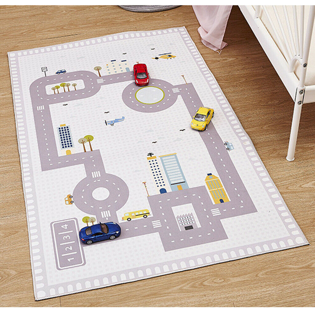 130x80cm Area Rugs Playroom Road Traffic Baby Crawling Carpet Floor Mat Pad