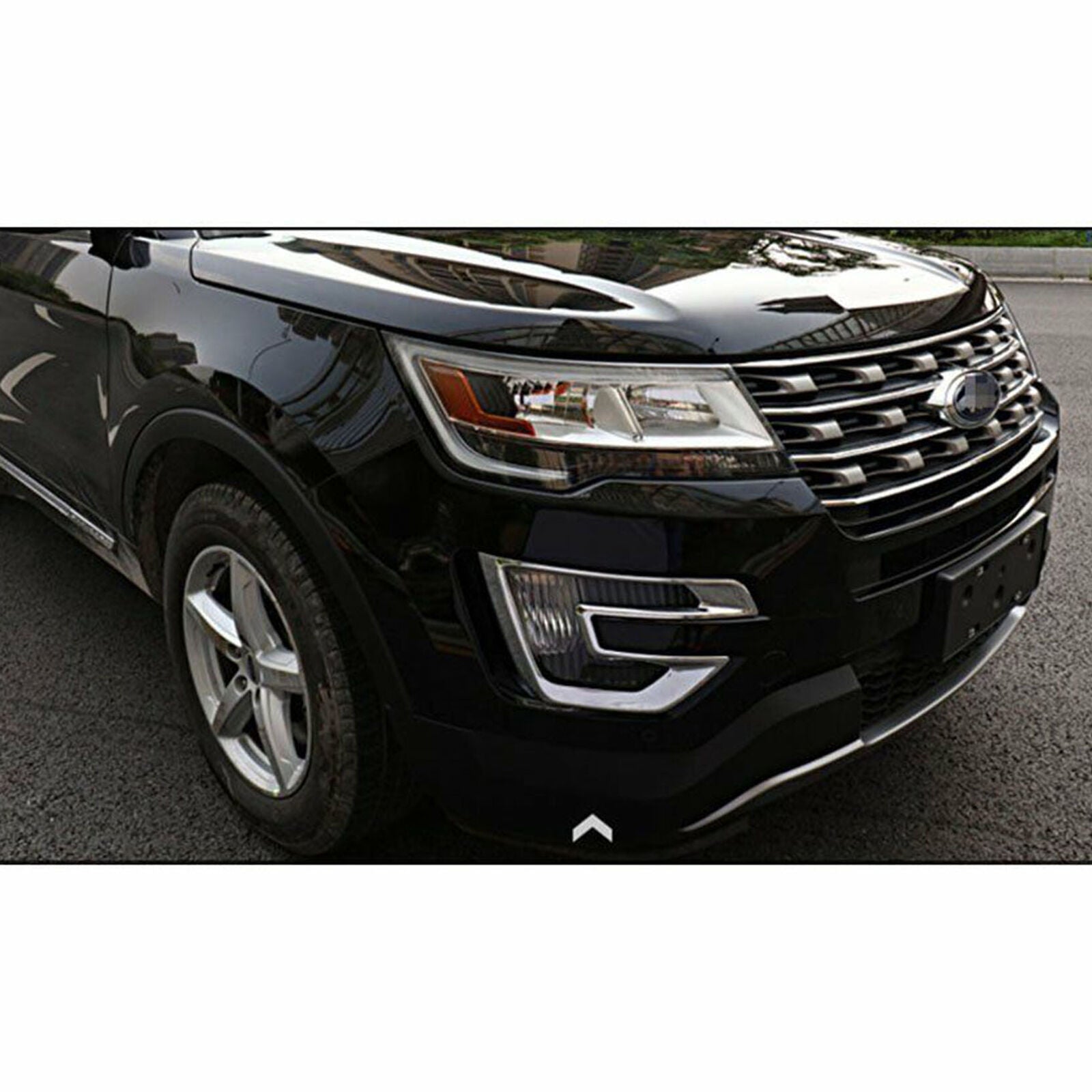 Chrome ABS Car Front Fog Light Lamp Cover Trim For Ford Explorer 2016 2017