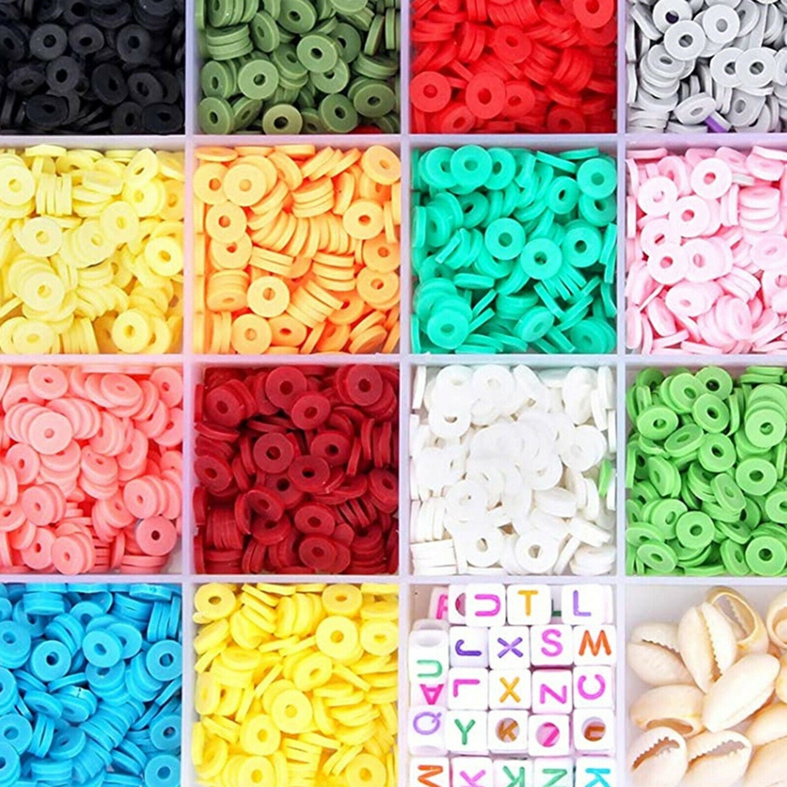 3931Pcs Clay Beads 6mm Spacer Beads DIY Jewelry Earring Finding Kit Supplies