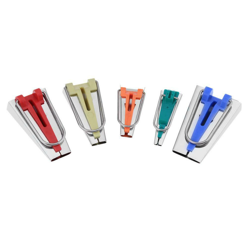 5pcs Bias Tape Makers Binding Patchwork Quilting Hemming Sewing Accessory @