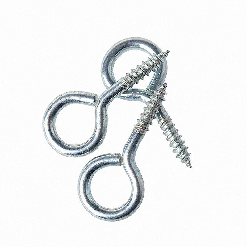 30Pcs 0# 1# 2# 3# 4# 5# Vine Eyes Eye Pins Hooks Eyelets Screws Kit- Zinc Plated