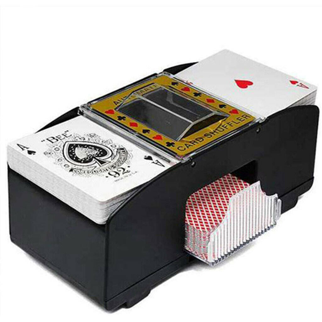 4 Piece Professional Automatic Card Shuffler Games Poker Battery Operated