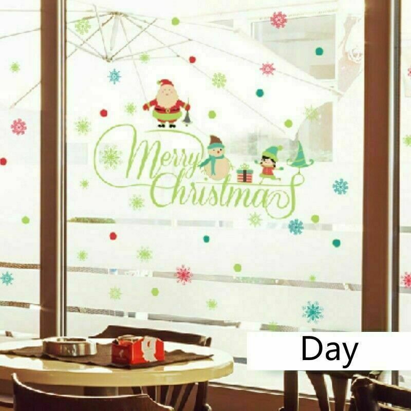 Luminous Christmas Glass Stickers Self-adhesive Window Stickers Home Decor NR9