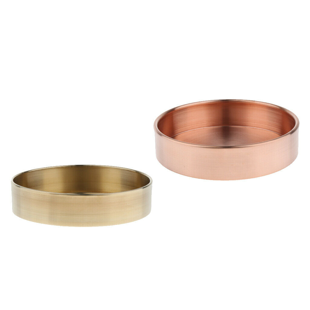 Round Copper Desktop Storage Trays Plate Organizer Photo Props S Pure Copper