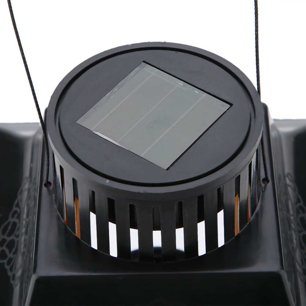 Hanging Wild Bird Feeder Solar LED Light Outdoor Balcony Decor Parrot Feeder