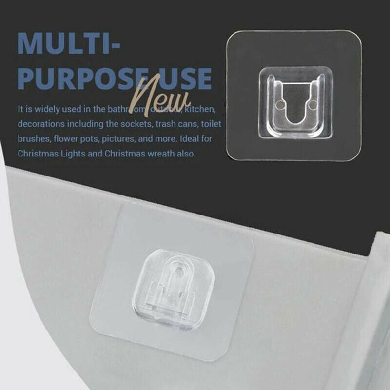 10PAIRS Double-Sided Adhesive Wall Hooks Hanger Transparent Hooks Suction Cup TL