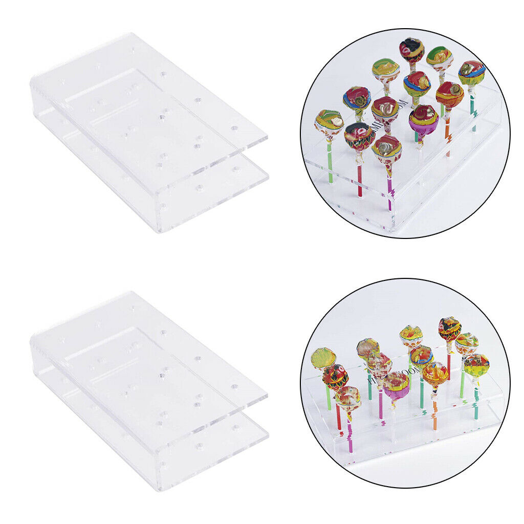 12 Holes Acrylic Transparent Lollipop Stand Rack for Anniversaries Party 4mm