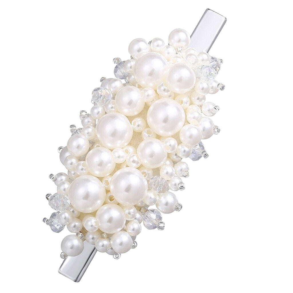 Pearls Hair Brooch Barrettes Jewelry Accessory Hair Pin Bang Clips 7
