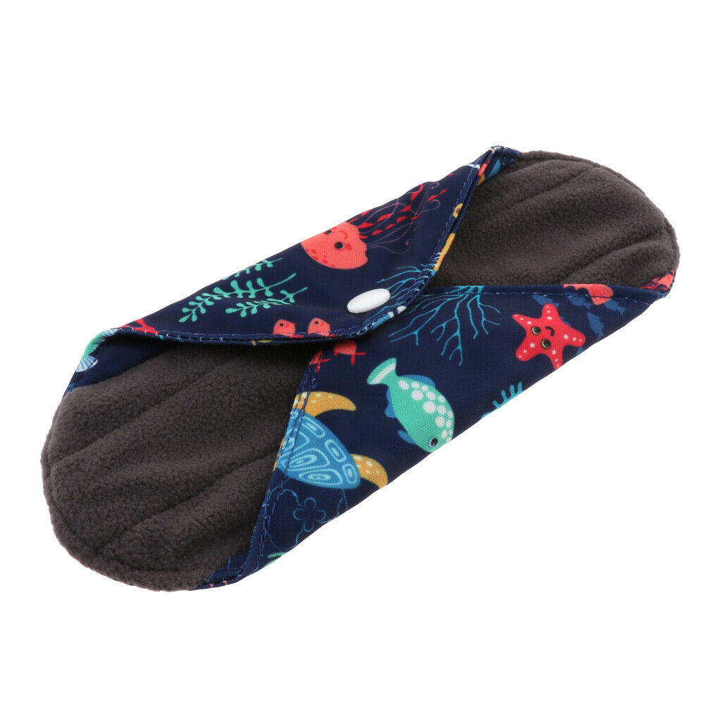 3 Pcs Set Charcoal Bamboo Mama Cloth/ Menstrual Pads/ Reusable Sanitary Pads for