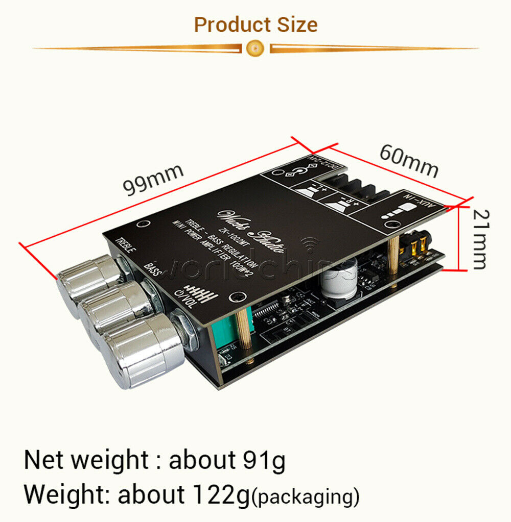 1002MT Mini Bluetooth Digital Amplifier Module Stereo Desktop Audio Amp Board