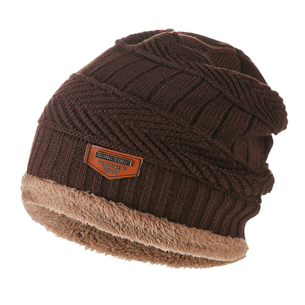 2PCS Winter Beanie Hat, Classic Warm Thick Fleece Lined