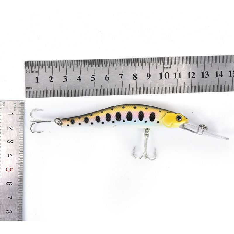 12cm 13.4g Minnow Fishing Lure Slow Sinking Crankabits Wobbler Hook Hard .l8