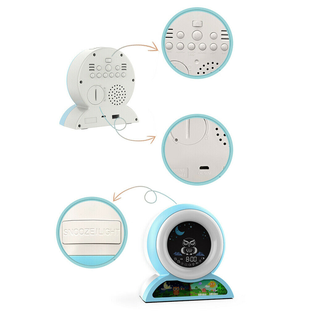 Kids Alarm Clock Bedside Small Digital Clock with Music for Boys Girls