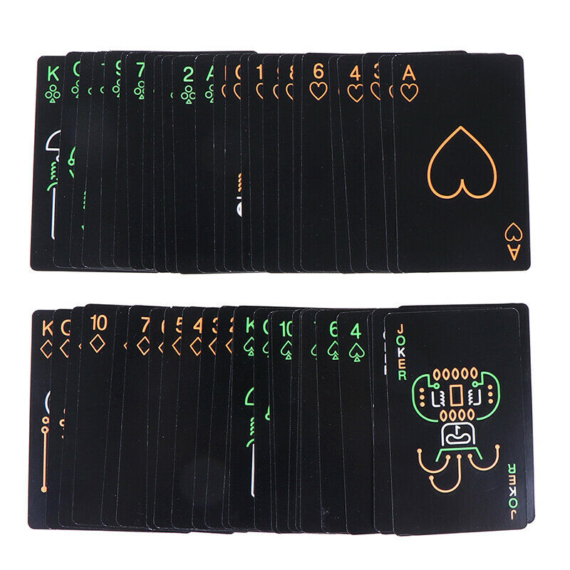 Black Luminous Fluorescent Poker Cards Playing Card Glow In The Dark rsJC.l8