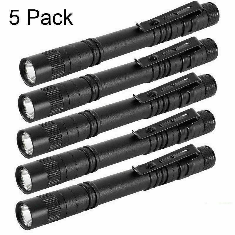 5Pcs XPE LED Flashlight Clip Penlight Mini Portable Light Pen Torch Lamp Outdoor