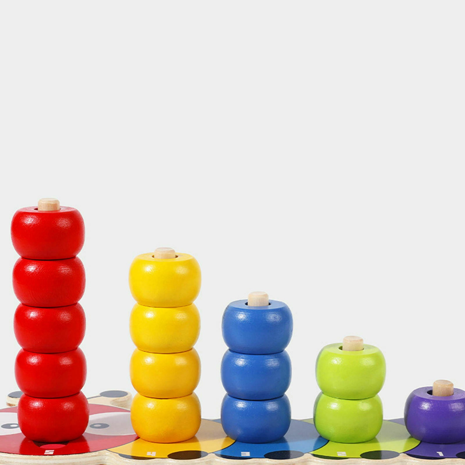 1 Set Babies Montessori Toys, Wooden Column Beaded Building Blocks Intelligence