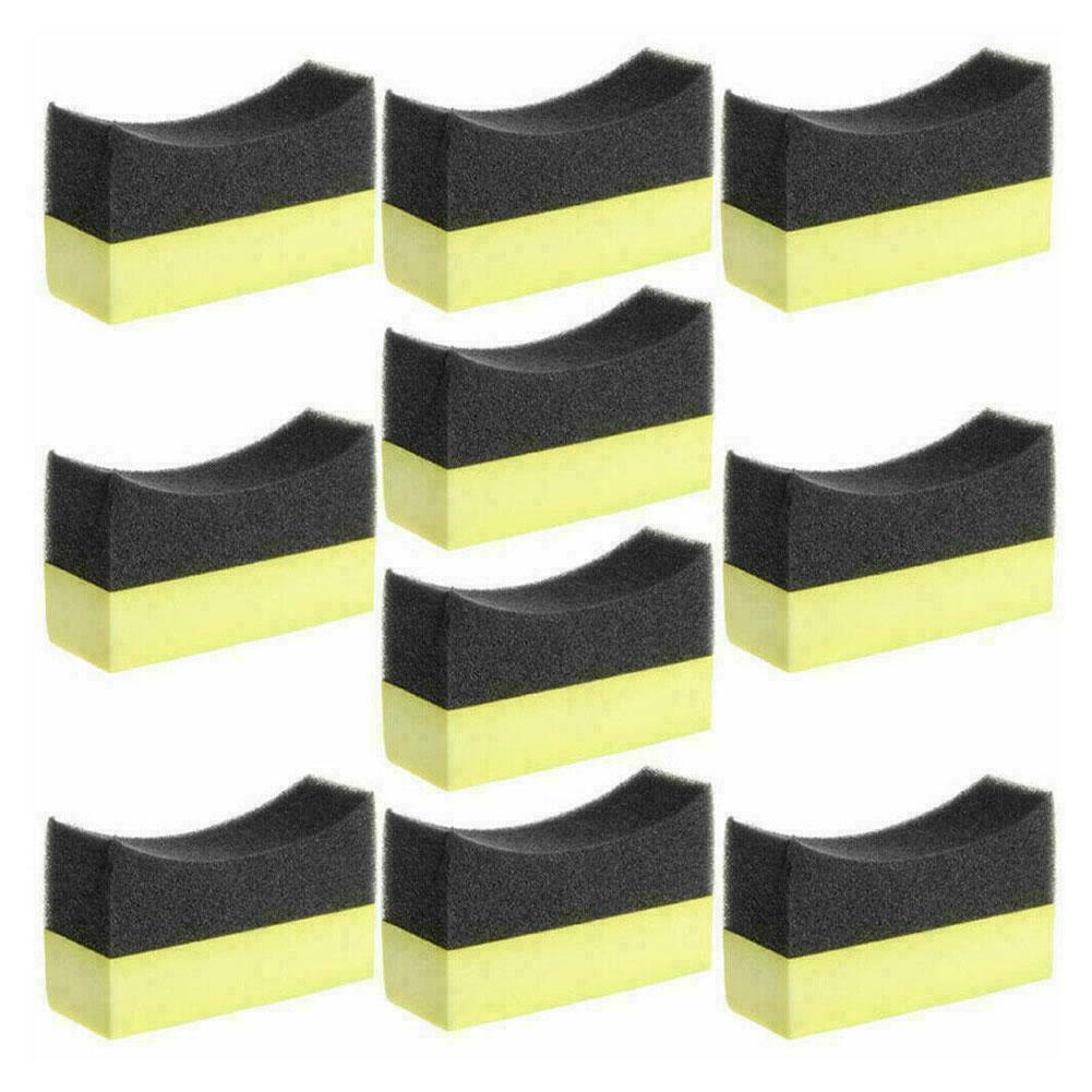 10Pcs Car Wheel Washer Tyre Tire Dressing Applicator Sponge L0Z0 Curved Q9P1