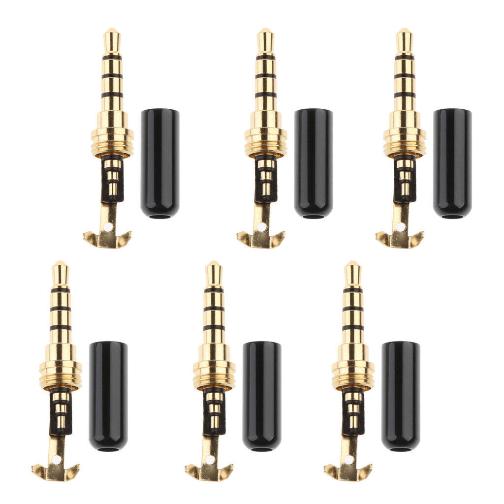 6PCS Universal 3.5mm Audio Radio Male Headset Cable Wire Connector Head