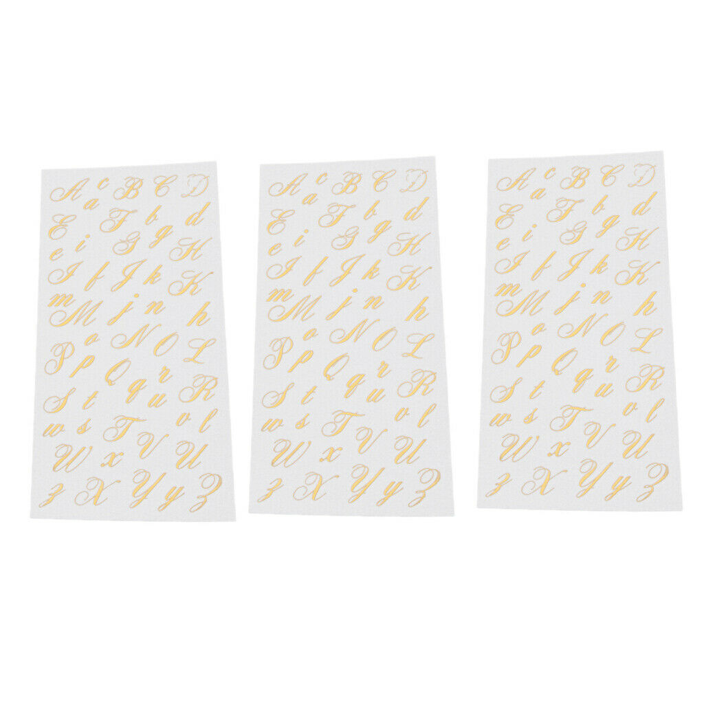 3 Self-adhesive Sheets of The Alphabet Stickers for The
