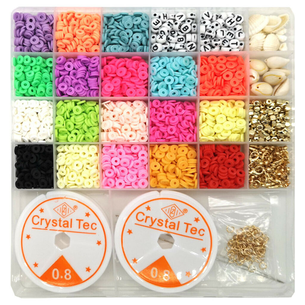 3622pcs Flat Disc Polymer Clay Loose Spacer Beads for DIY Jewelry Making Kit