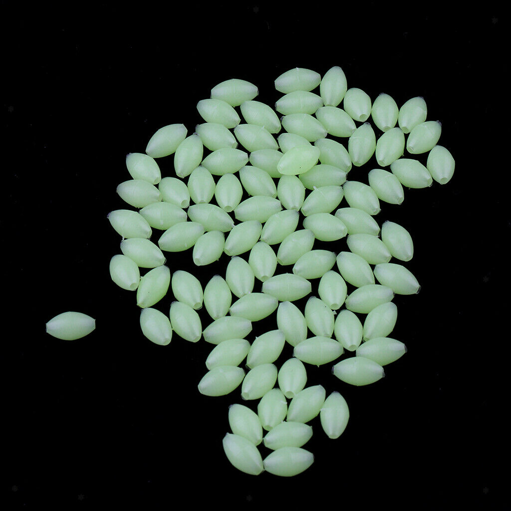 100Pcs Fishing Beads Round Luminous Rig Beads Sea Fishing Floating Tackle
