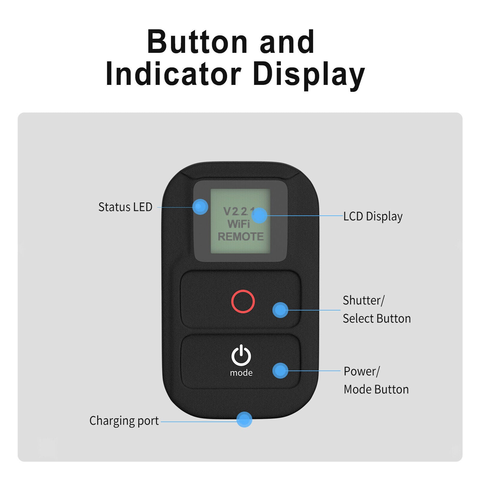 40M Wireless Remote Control for Pro 8/7/6/5/4 Multi-Modes Accessories
