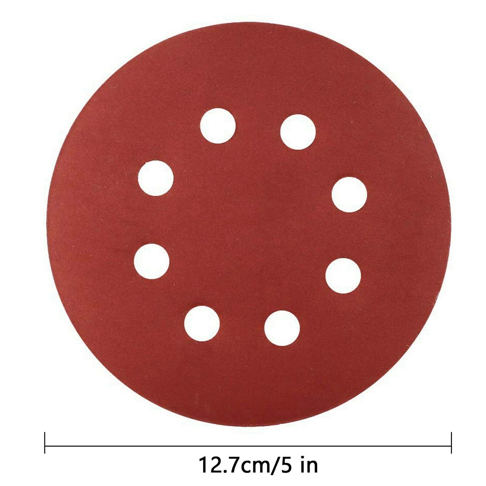 100 pack Sanding Discs 5 Inch 8 Holes Hook & Loop Random Orbital Sandpaper Grit