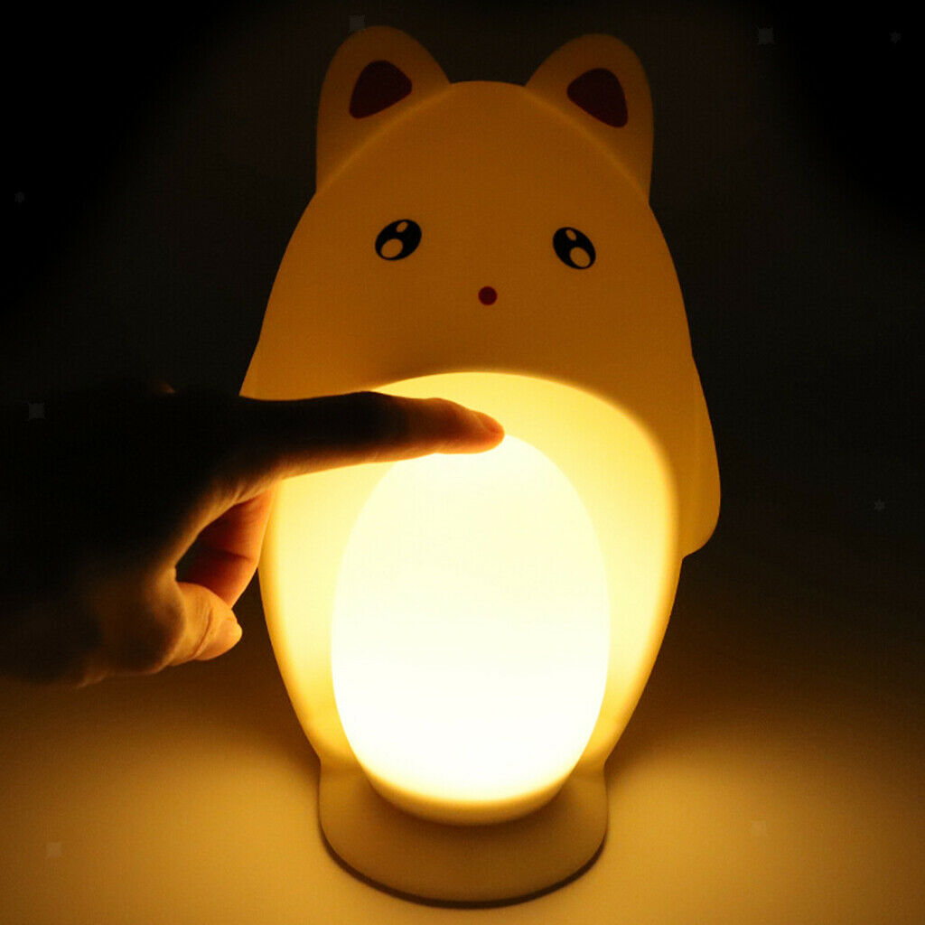 Cute Silicone LED Pet Night Light USB Bedside Lamp Children Indoor Decor Gifts