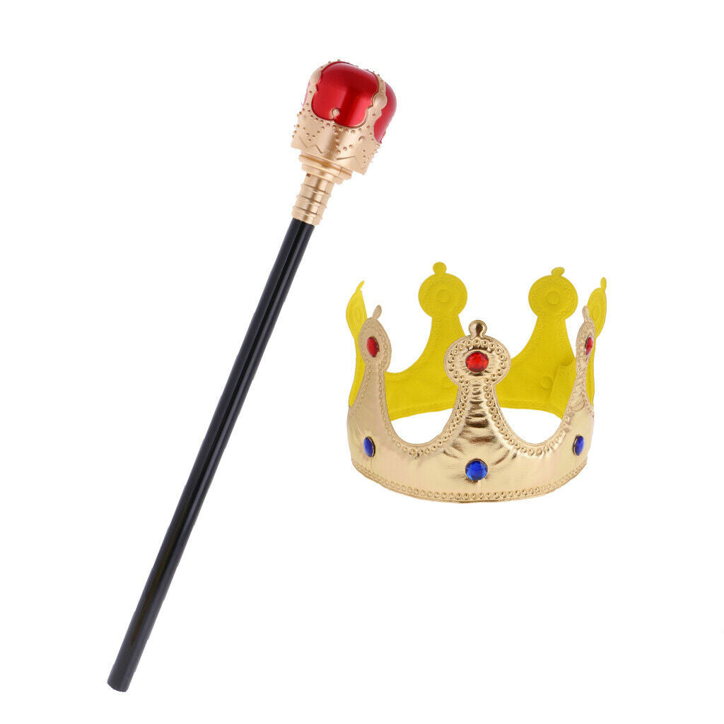 Royal Crown + Scepter Kids Fairy Tale Empress Costume Accessories Party Toys