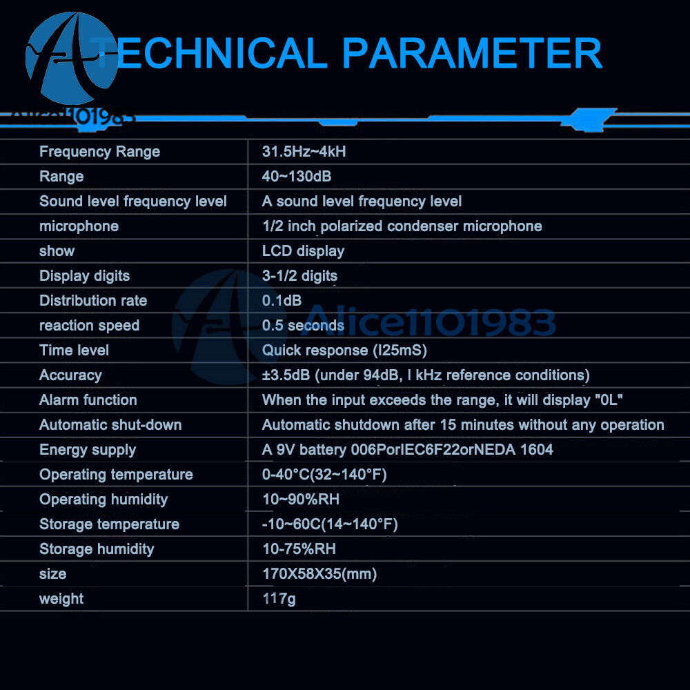 HT-80A High-definition Intelligent HD Digital Noise Tester 40-130dB Noise Meter