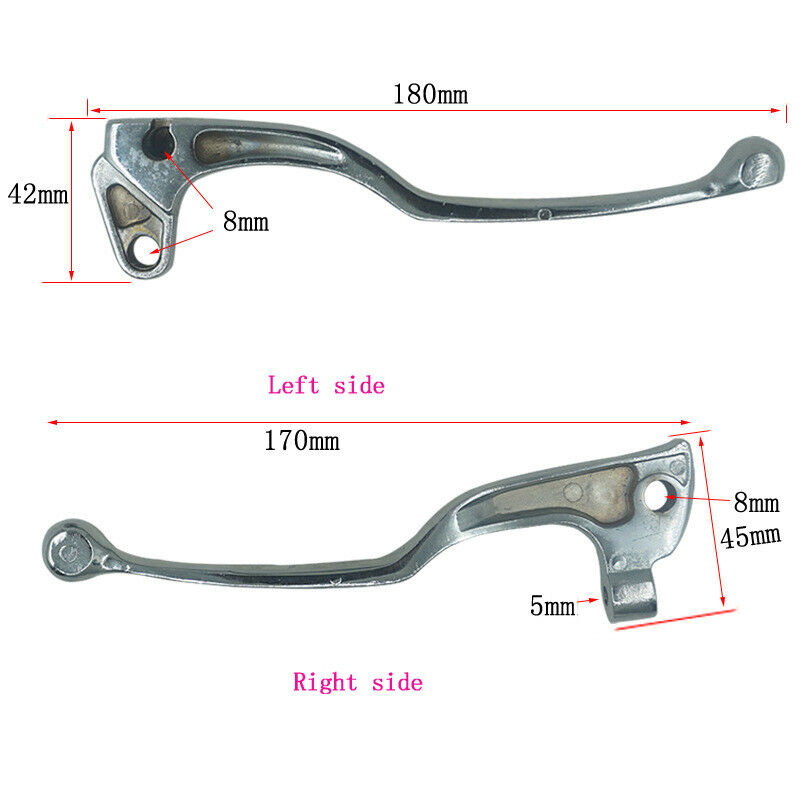 Pair 8MM Motorcycle Handle Grip Front Brake Lever with Clutch Set Aluminum Alloy