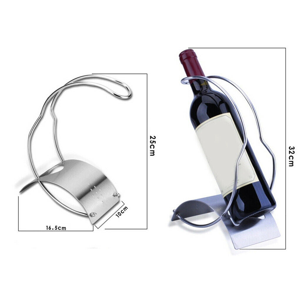 1 Piece Stainless Steel Red Wine Bottle Holder Transparent  Display Stand