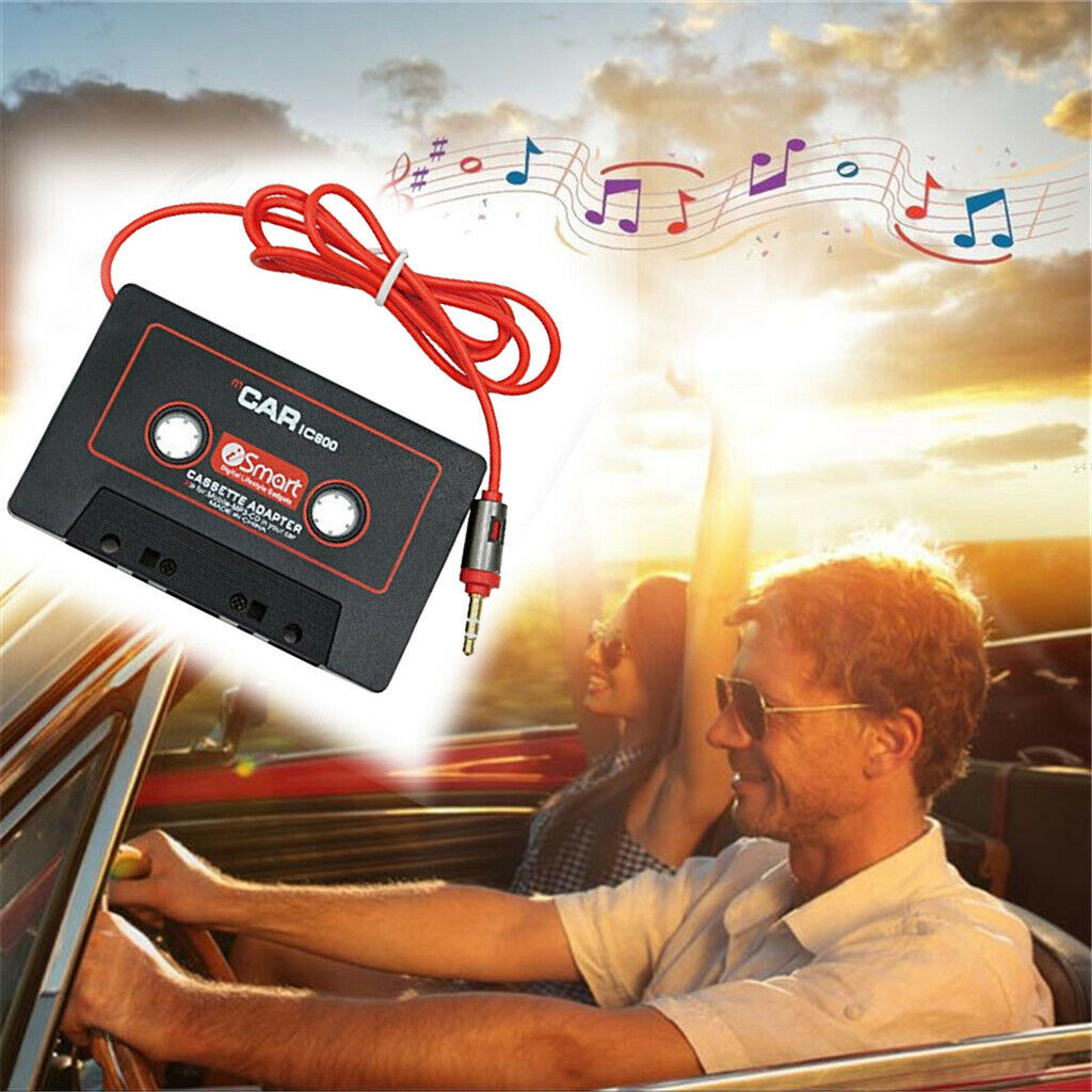 Car Cassette Tape Adapter Audio Converter 3.5mm Stereo Plug Black for