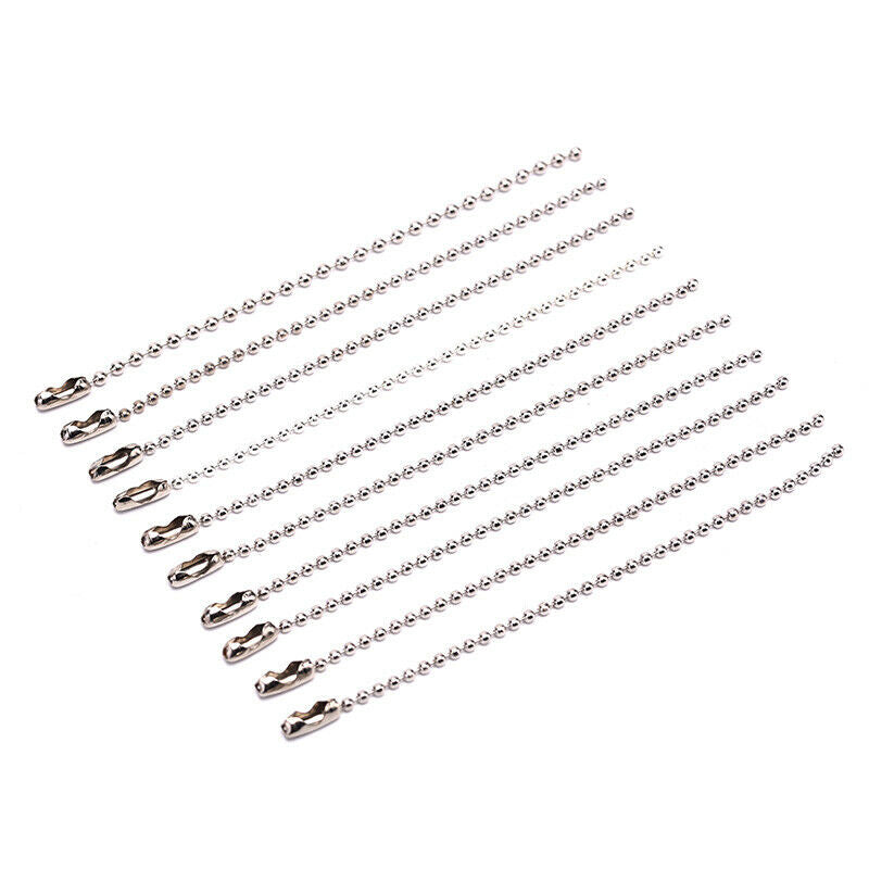 10Pcs 3.5" Long 0.09" Bead Dia Connector Clasp Ball Chain Keychain DDD