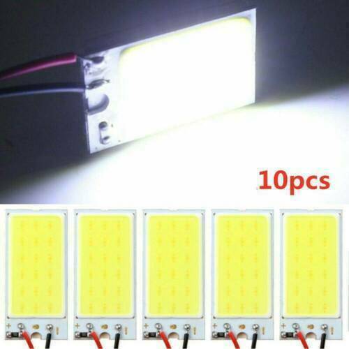 10X 12V 6W 48SMD COB LED Car Interior Dome Panel T10 Festoon Light Lamp Bulbs US