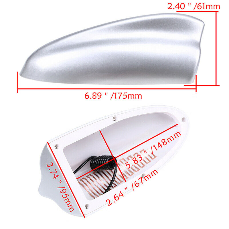 Sliver Univarsal Car Shark Fin Antenna FM/AM Radio Signal Aerial Accessories ABS