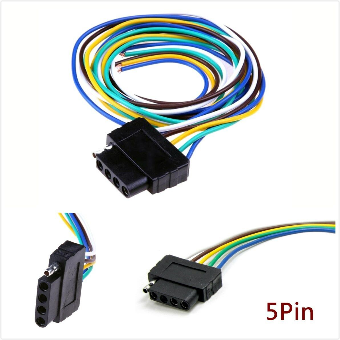 5 Pin 36" Trailer Signal Light Wiring Harness Extension Cable Wire Connector Kit