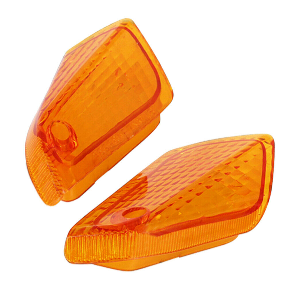 Pair of Motorcycle Turn Signal Lights Blinkers Rear Indicators Lens Cover Case