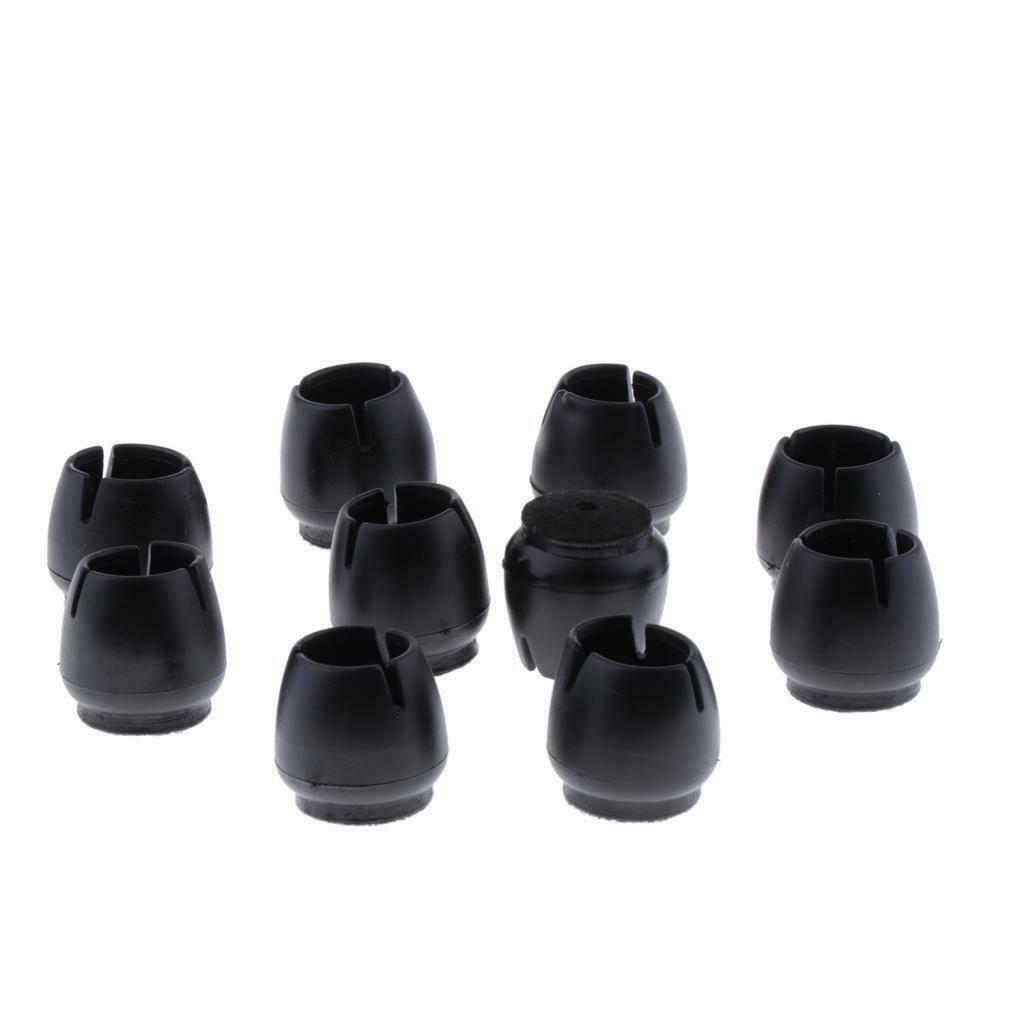30pcs No-slip Chair Leg Caps Round Wood Furniture Floor Protectors Black