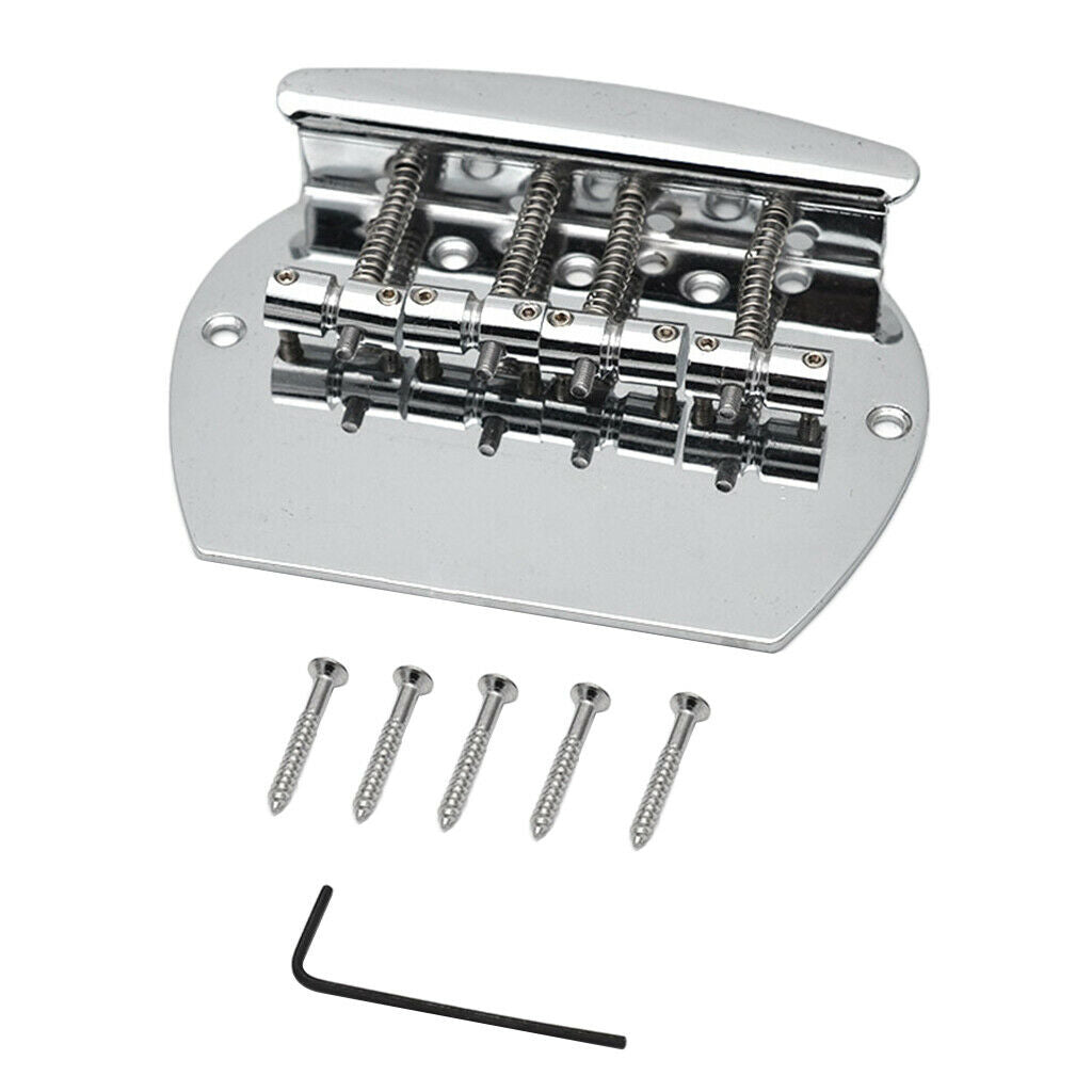 Metal 4 String Guitar Saddle Bridge Tailpiece For Electric Guitar