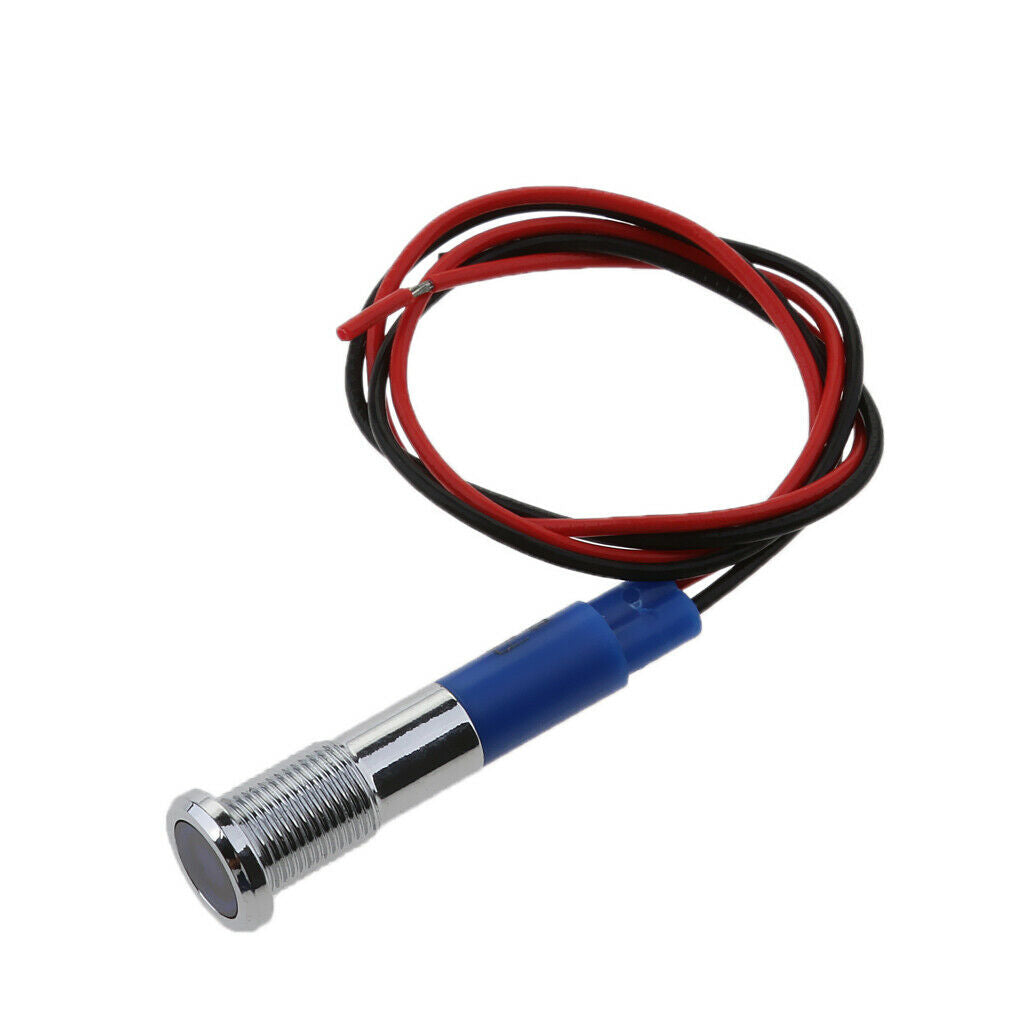 4 Pieces Car Truck Boat 12V 6mm LED Indicator Singal Light Bulbs with Wrie