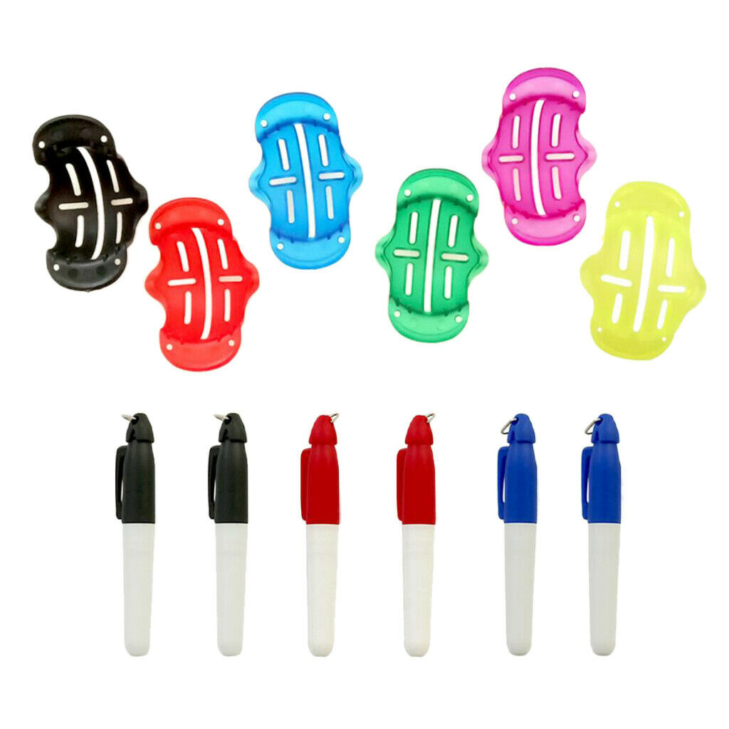 Set of 12 Durable Golf Ball Line Marker Alignment Drawer Marker Pens Tool