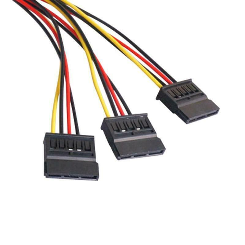 SATA Power Splitter Adapter Cable 4Pin IDE To 3xSATA 1 to 3 SATA Power Wire