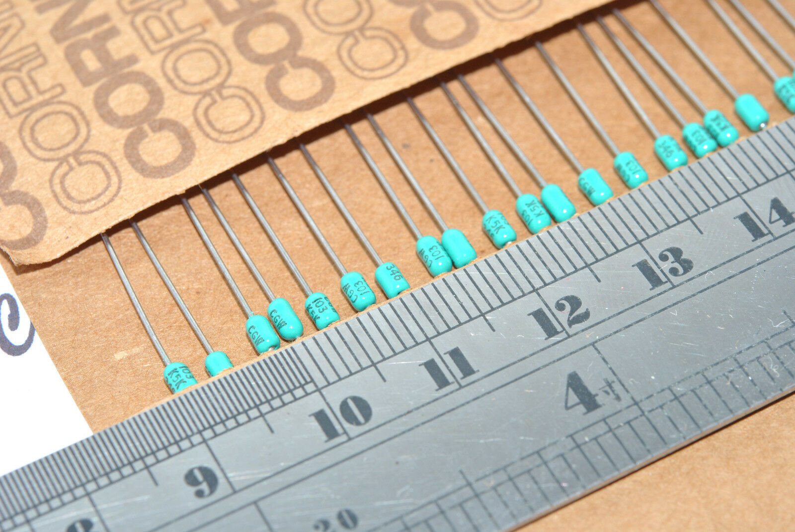 25pcs - CORNING CAC02-1002K-CGW 0.01uF (0,01µF 10nF)  Capacitor - CGW103K5K NOS