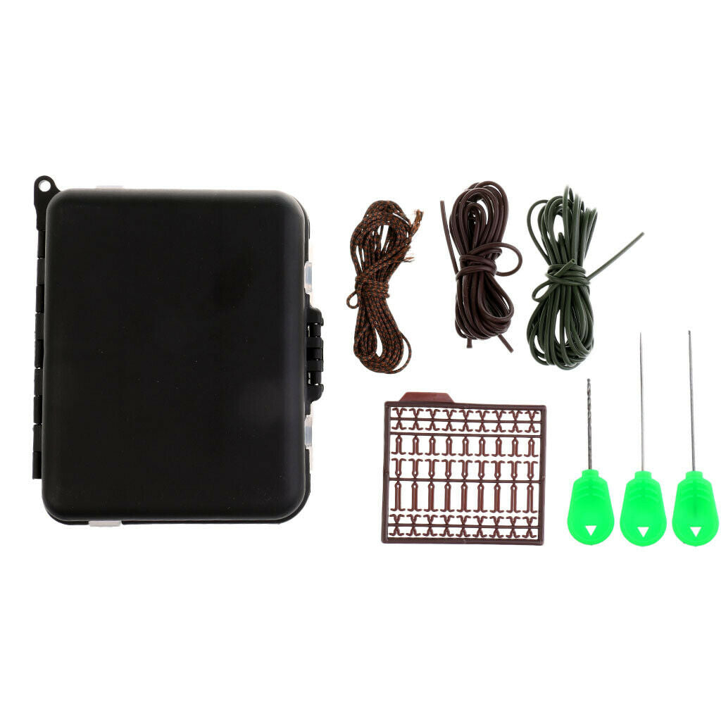 Carp Fishing Tackle Box Lead Clips Hook Swivels Baiting Needles Terminal Rig