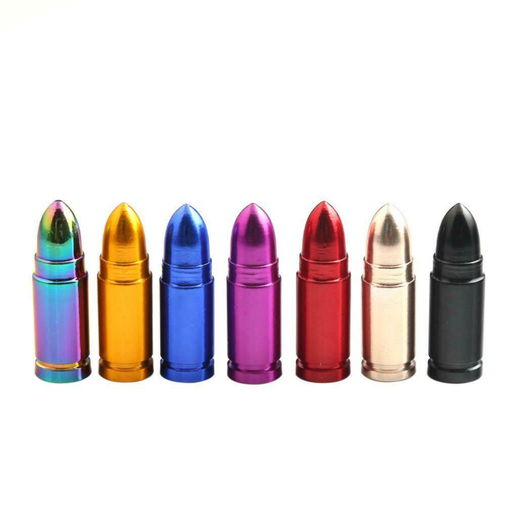 4Pcs Auto Motorcycle Bullet Aluminum Tire Valve Stem Caps Colorful