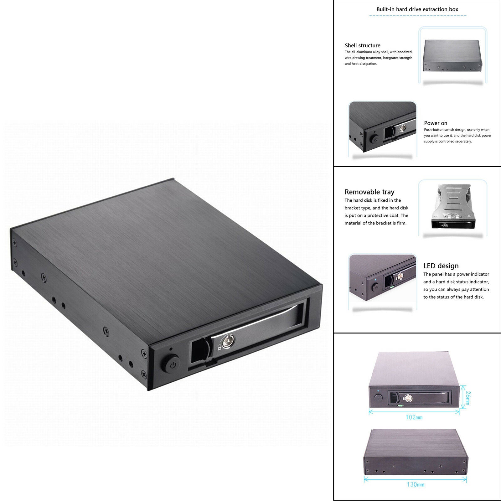 2.5 Aluminum Internal SATA Backplane Enclosure 2.5" SATA HDD/SSD Enclosure